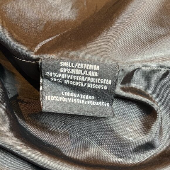 Attention black wool blend long coat button front classic overcoat womens - Picture 8 of 9